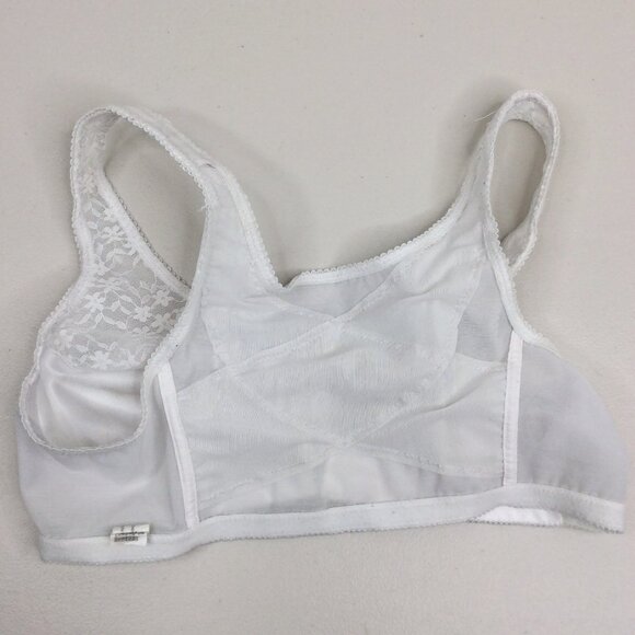 Exquisite Form FULLY® Front Close Wirefree Posture Bra with Lace 36B White - Picture 7 of 13